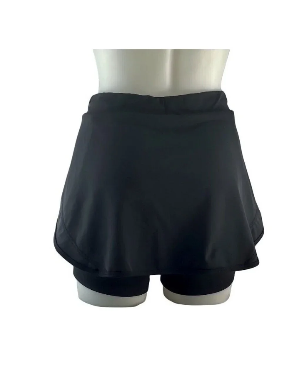 Womens Black Tennis Skort With Inner Shorts Activewear Athletic Sports Gym